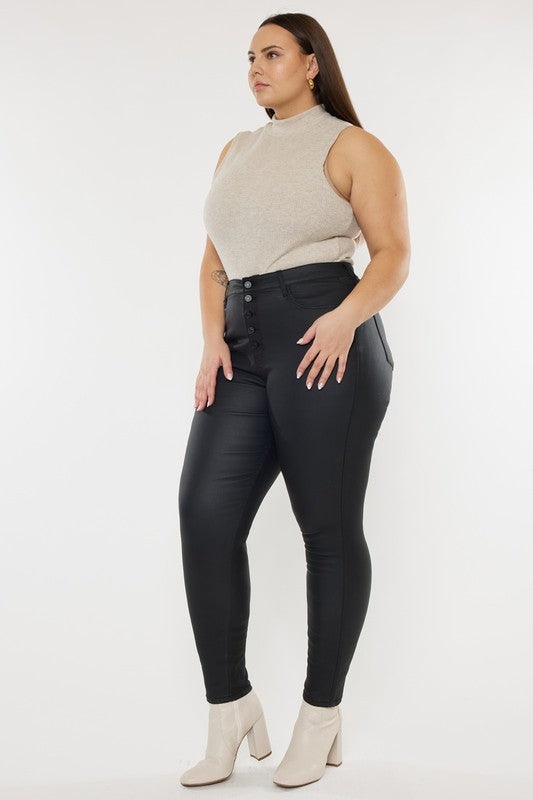 Missie Plus High Rise Coated Skinny Jeans