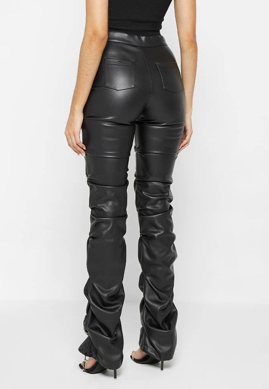 Faux Glam PU Leather Pants