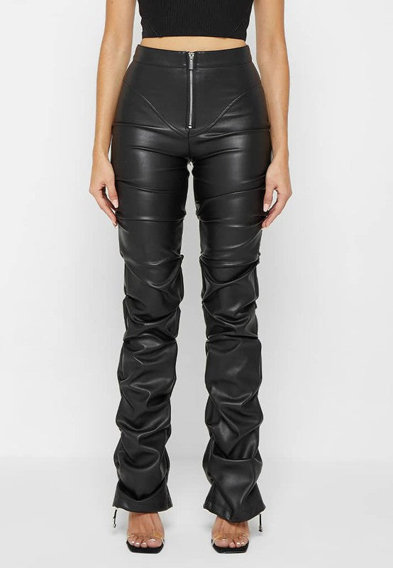 Faux Glam PU Leather Pants