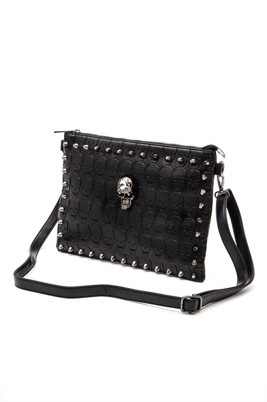 Skull Studs Crossbody Clutch Bag
