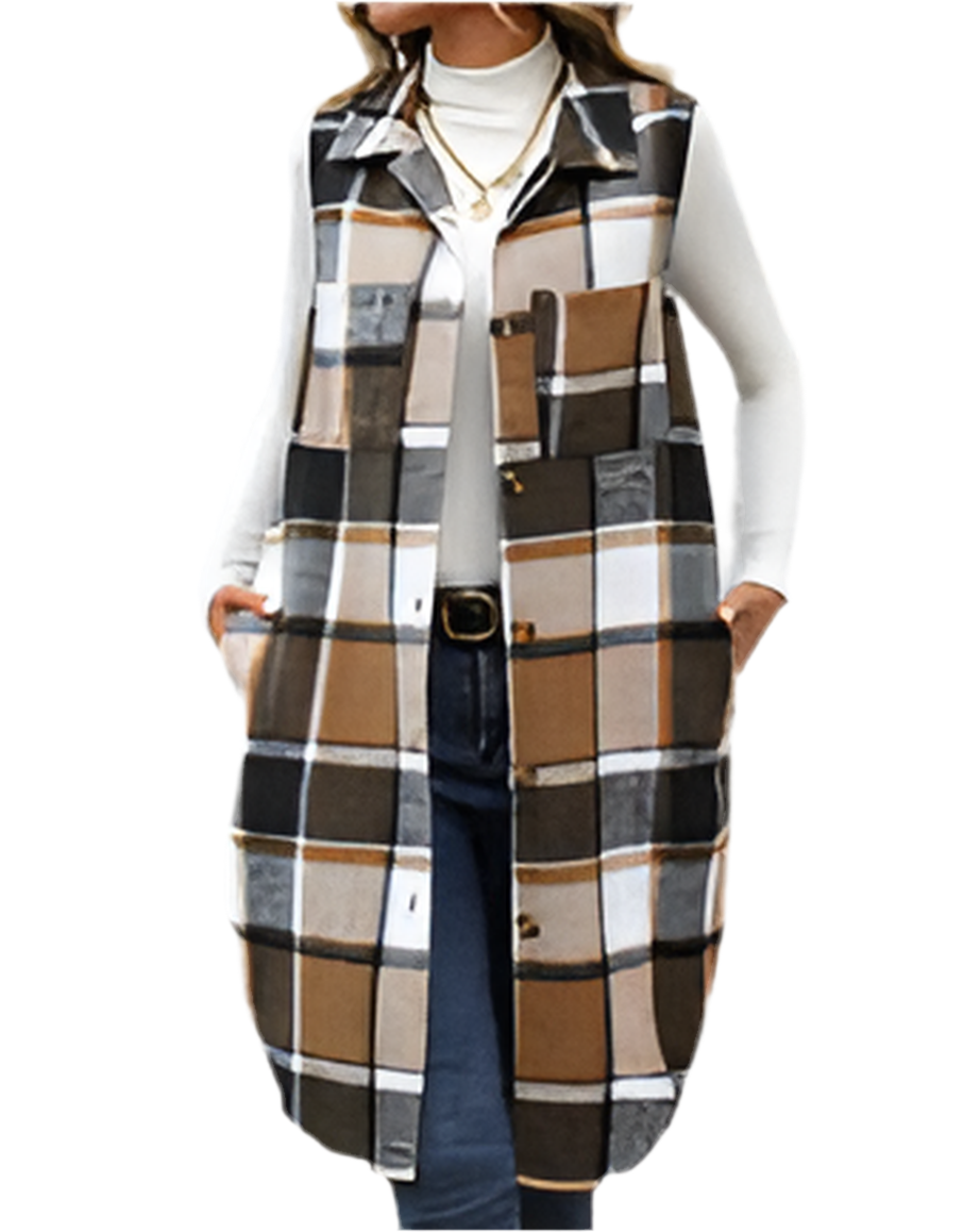 Plaid Sleeveless Vest
