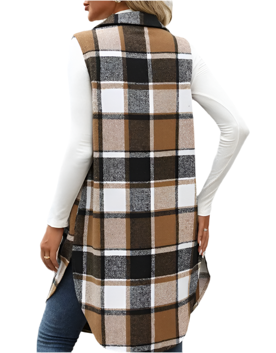 Plaid Sleeveless Vest