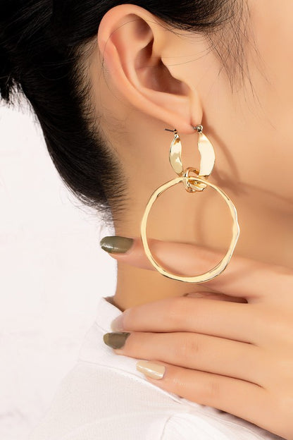 Statement hoop drop earrings