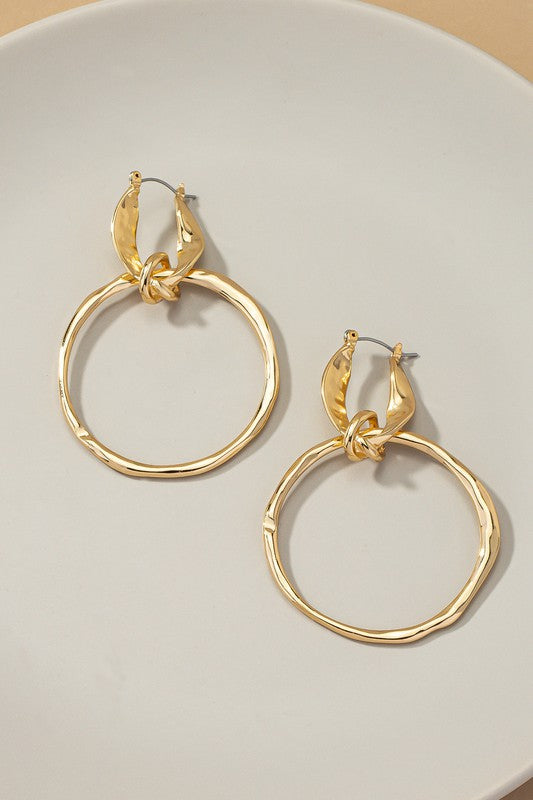 Statement hoop drop earrings