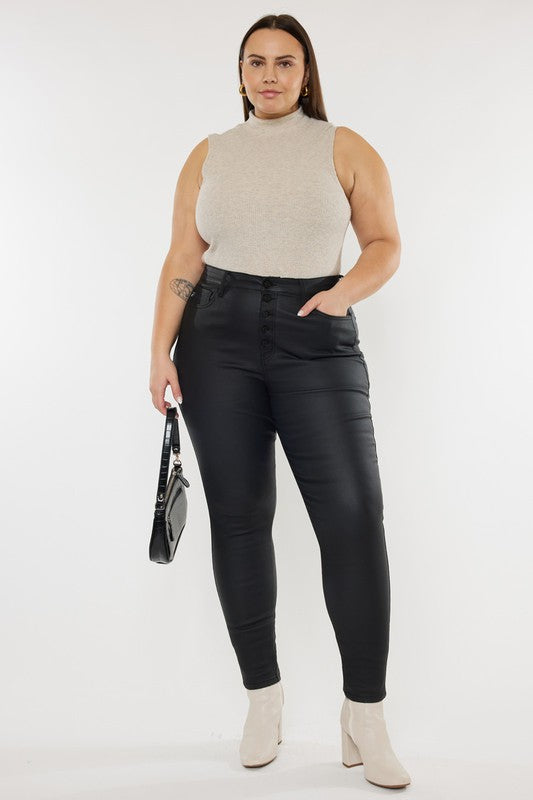 Missie Plus High Rise Coated Skinny Jeans