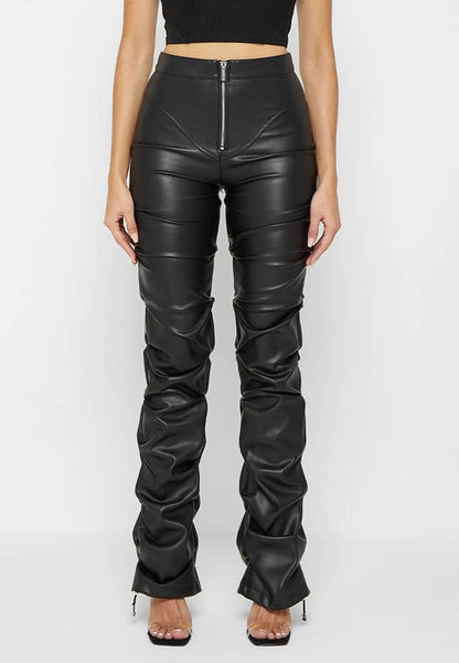 Faux Glam PU Leather Pants