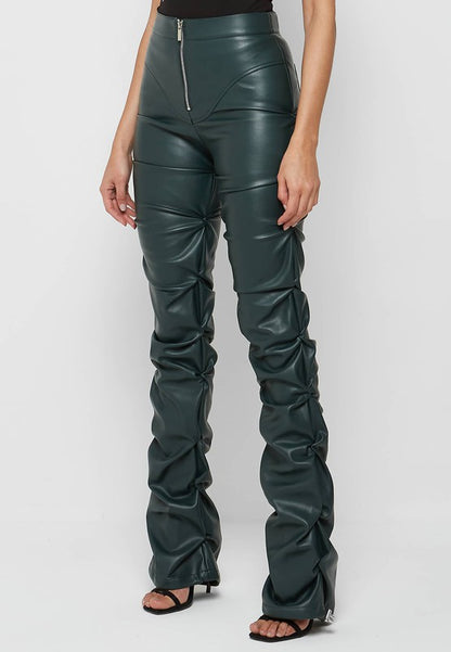 Faux Glam PU Leather Pants