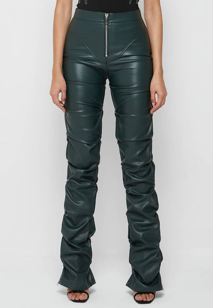 Faux Glam PU Leather Pants