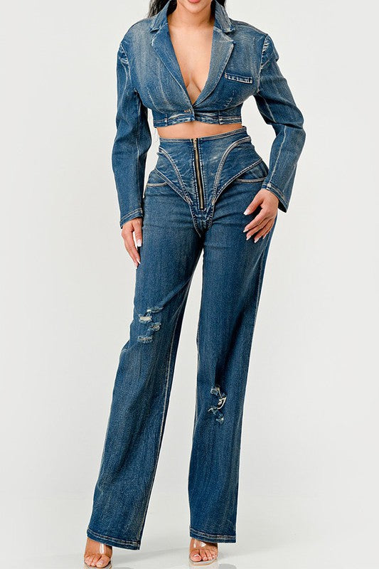 Dream Denim Pant Set