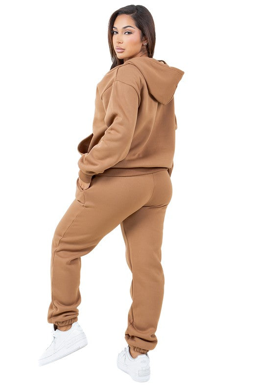 Khaki Sweatsuit Set