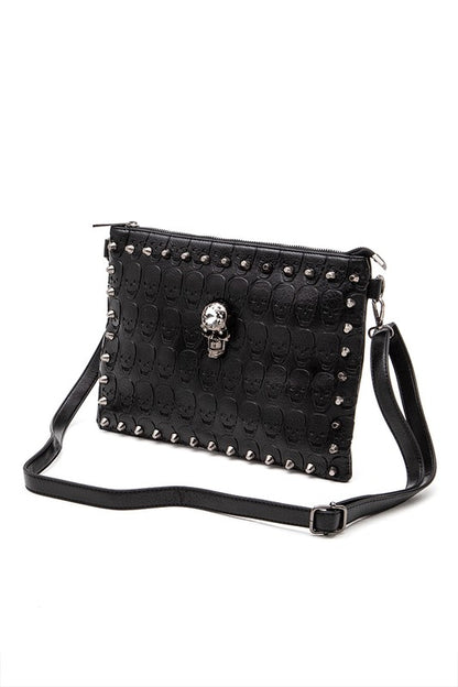 Skull Studs Crossbody Clutch  Bag