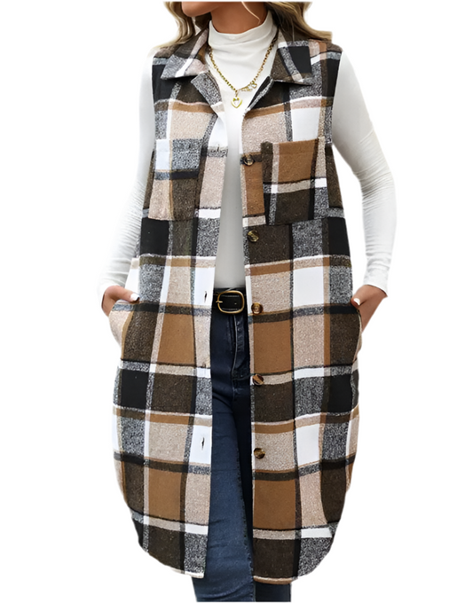 Plaid Sleeveless Vest