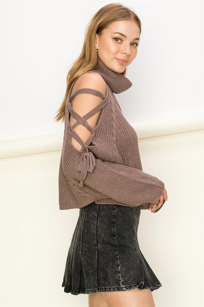 Glamour & Grace Turtleneck Cropped Sweater