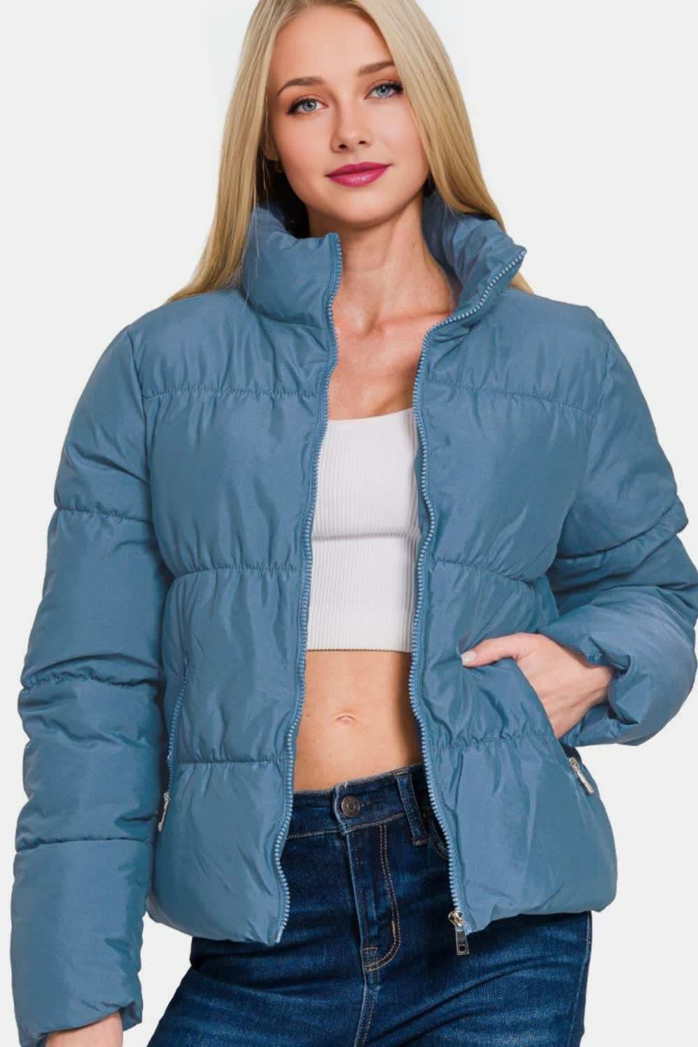 Caroline Blue Puffer Jacket