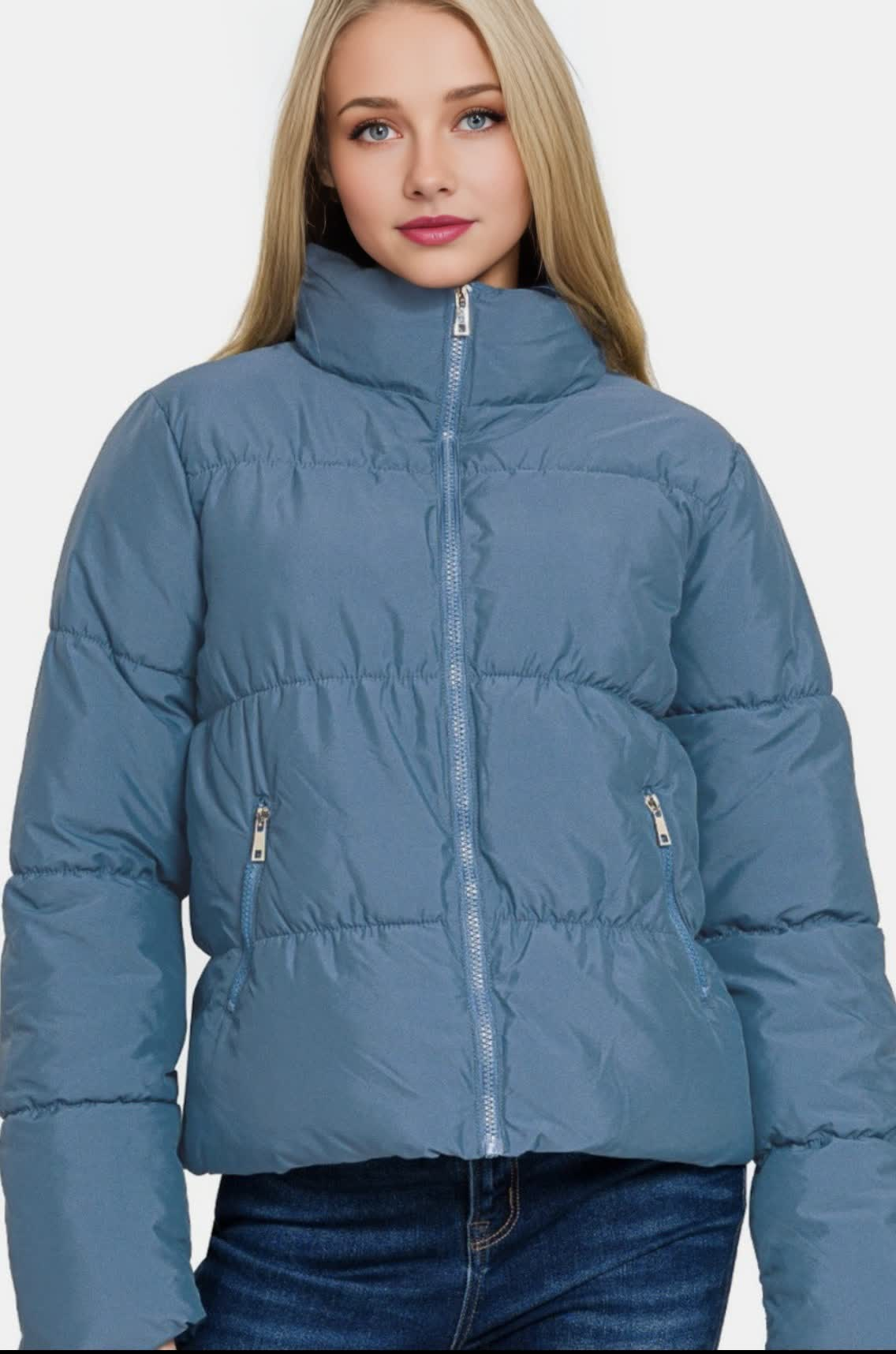 Caroline Blue Puffer Jacket